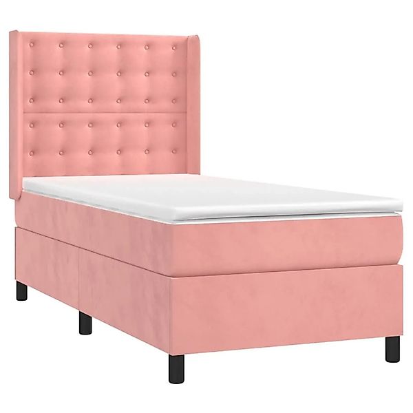 vidaXL Boxspringbett mit Matratze Rosa 100x200 cm Samt 3132908 günstig online kaufen