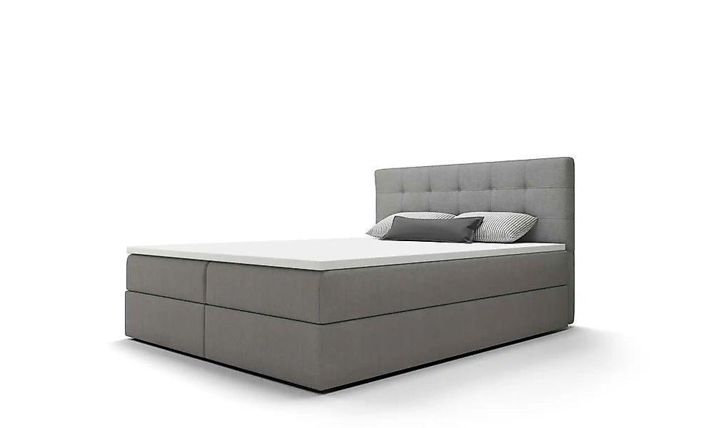 Boxbett mit Stauraum  Matratze H3 und Topper Fado 2 ¦ grau ¦ Maße (cm): B: günstig online kaufen