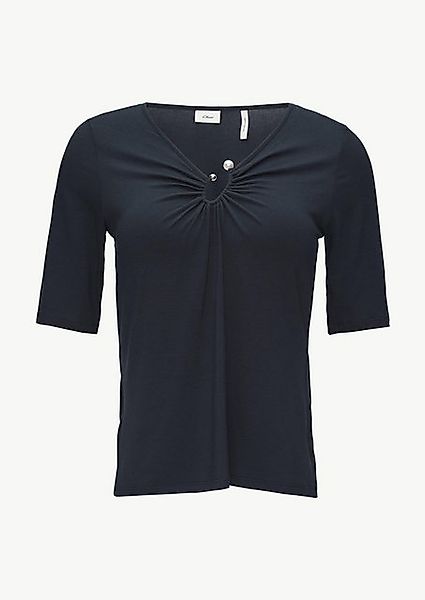 s.Oliver BLACK LABEL Kurzarmshirt T-Shirt mit Schmuckdetail Schmuck-Detail günstig online kaufen