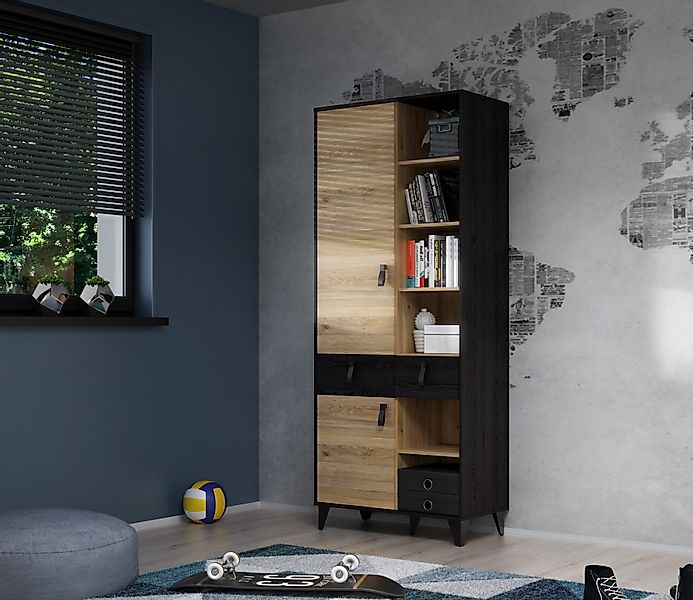 FORTE Stauraumregal Stauraumregal, viel Platz, Metallfüße, Schlaufengriffe günstig online kaufen