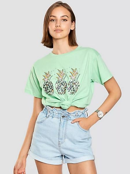 Freshlions T-Shirt T-Shirt Ananas mint L Pailletten günstig online kaufen