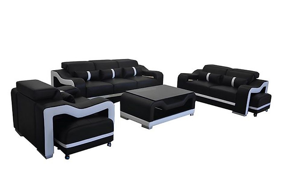 Xlmoebel Sofa Leder-Sofa mit USB-Anschluss, Polstergarnitur 3+2+1 Sitzplätz günstig online kaufen