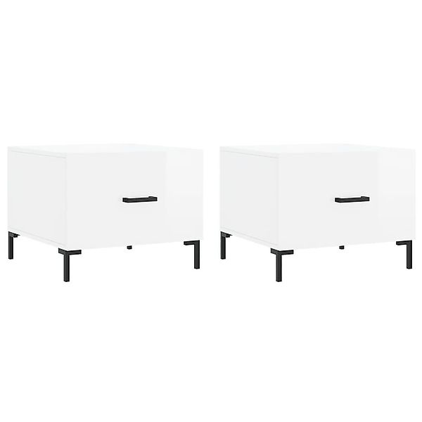 vidaXL Couchtisch Couchtische 2 Stk. Hochglanz-Weiß günstig online kaufen