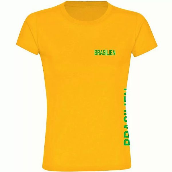 multifanshop T-Shirt Damen Brasilien - Brust & Seite - Frauen günstig online kaufen