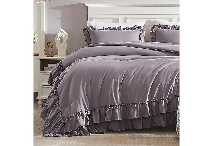 wohnTRAUM24 Bettwäsche Bettwäsche-Set mit Rüschen 135x200 200x200, weich, S günstig online kaufen