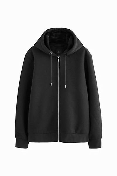 Next Kapuzenpullover Struktierte Premium Fleecejacke mit Reißverschluss (1- günstig online kaufen