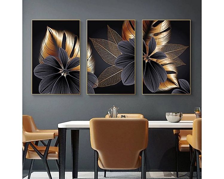 TPFLiving Kunstdruck (OHNE RAHMEN) Poster - Leinwand - Wandbild, Goldene un günstig online kaufen