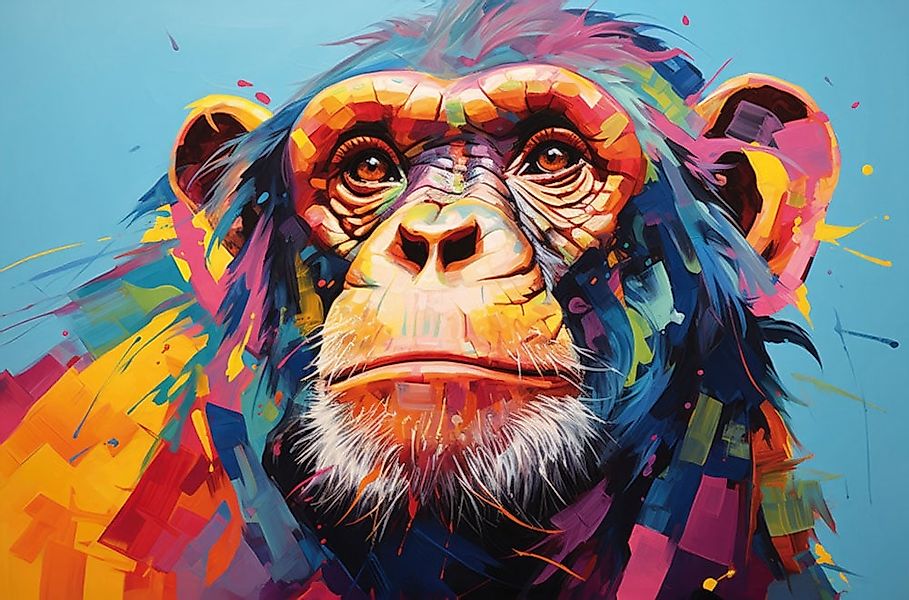 Bönninghoff Leinwandbild, Affen-Affenbilder-Tiere-Kunst-Pop Art, (1 St.) günstig online kaufen