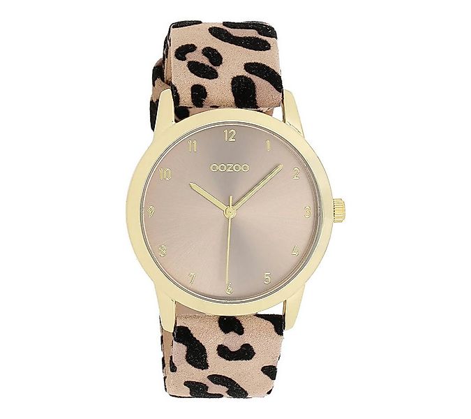 OOZOO Quarzuhr Damenuhr C11372 – IP-Gold Taupe Lederband 38 mm – Elegante Q günstig online kaufen