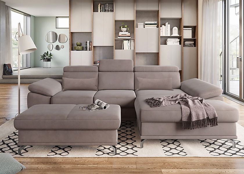 sit&more Ecksofa "Cabrio L-Form, B: 295 cm, mit Sitztiefen-, Arm- & Kopftei günstig online kaufen