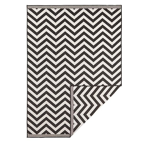 NORTHRUGS Teppich In- & Outdoor Wendeteppich Palma Schwarz Creme, rechtecki günstig online kaufen