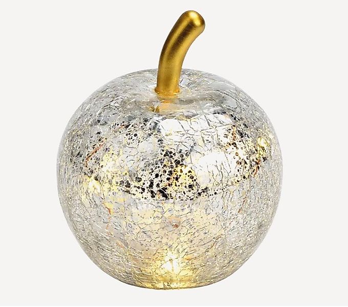 Seyila Home Dekofigur Dekorative Glas Apfel Leuchte mit LED, Crackle-Effekt günstig online kaufen