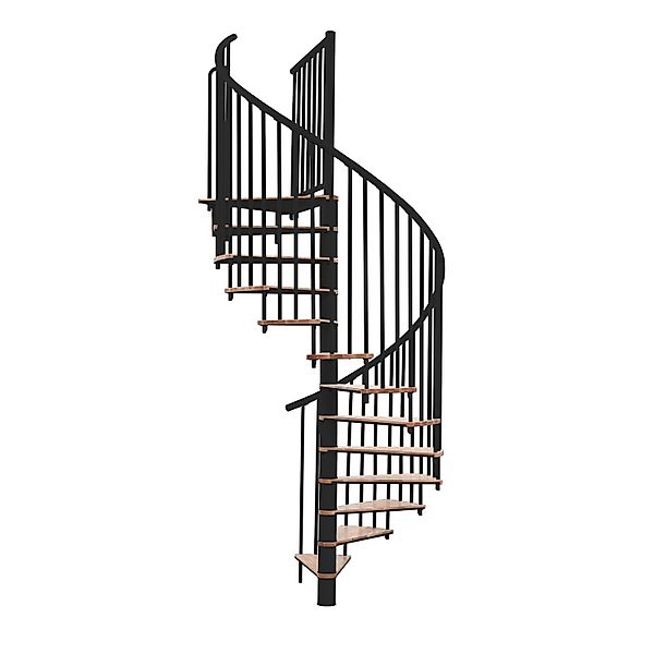 Minka Spindeltreppe Switch Ø 160 cm Buche-Schwarz Raumhöhe bis 295 cm günstig online kaufen
