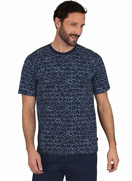 Trigema T-Shirt TRIGEMA T-Shirt mit freundlichem Smiley-Muster (1-tlg) günstig online kaufen