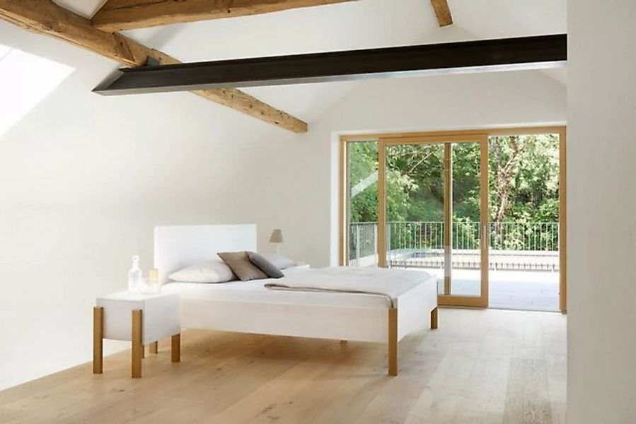 Natur24 Bett Doppelbett Alpina Metallfrei 180x200cm in Zirbe Natur Hohes Fu günstig online kaufen