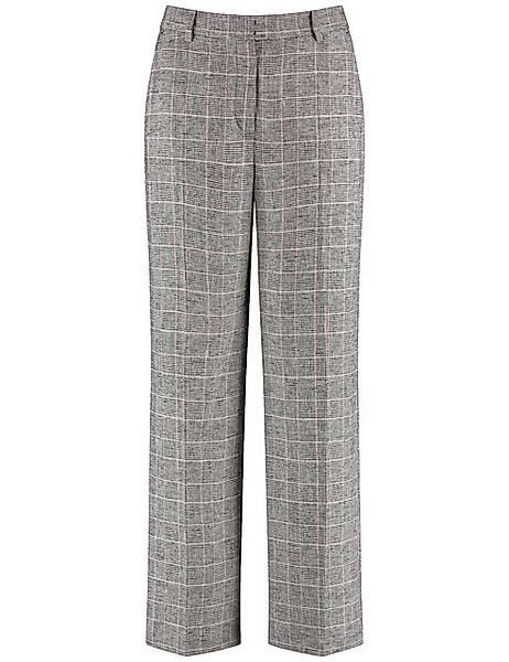 GERRY WEBER Stoffhose Weite Hose aus Leinen-Mix mit Glen Check Muster günstig online kaufen