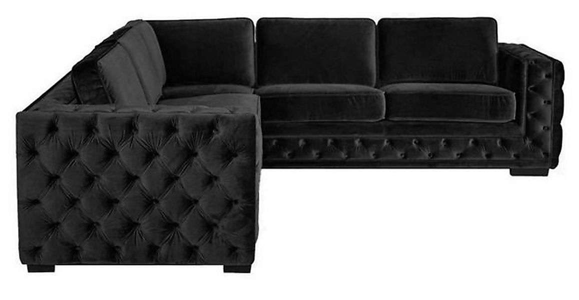 JVmoebel Ecksofa Schwarz Wohnlandschaft Couch Eckgarnitur Polster Samt Stof günstig online kaufen