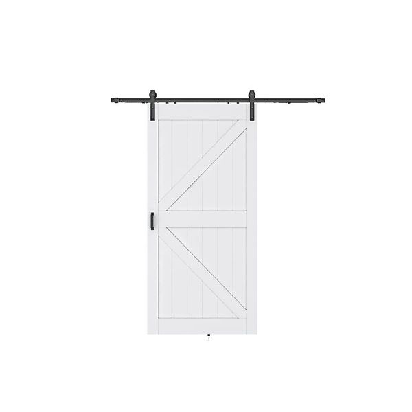 inova Holzschiebetür Weiß 1025 x 2150 mm Komplettset Schwarz mit Bügelgriff günstig online kaufen