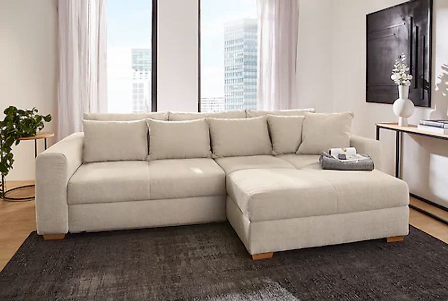 Jockenhöfer Gruppe Ecksofa »Kampen L-Form, B: 288 cm« mit Bettfunktion, Bet günstig online kaufen