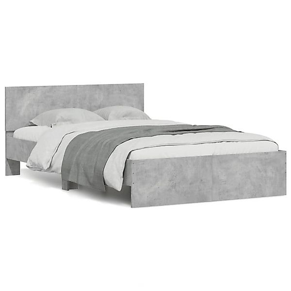 vidaXL Bettgestell, Bettrahmen mit Kopfteil Räuchereiche 120x190 cm günstig online kaufen