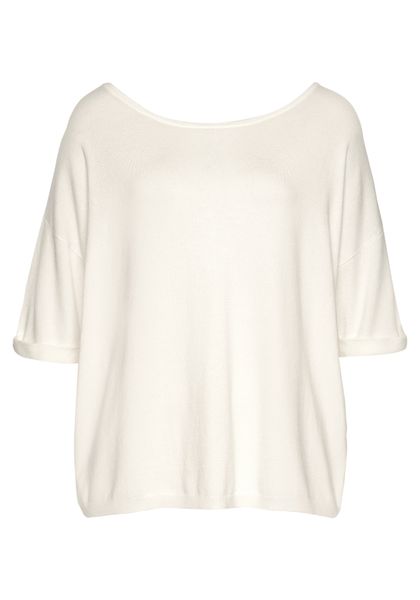 Vivance Kurzarmpullover mit Knopfleiste, beidseitig tragbar, 3/4-Pullover, günstig online kaufen