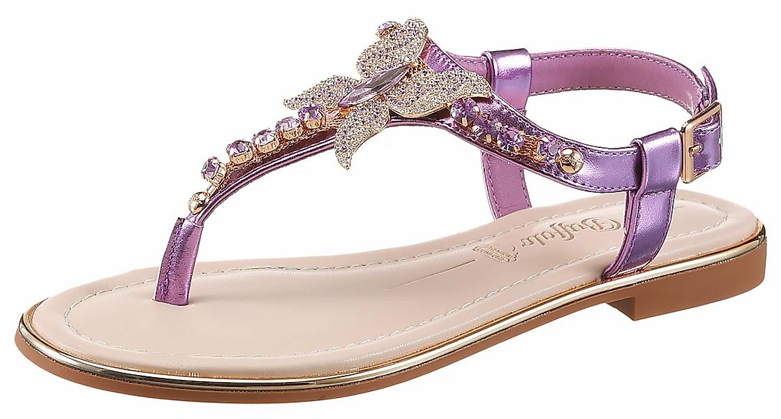 Buffalo Riemchensandale Sommerschuh, Zehentrenner mit funkelnden Schmuckste günstig online kaufen