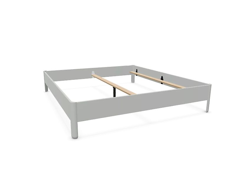 NAIT Doppelbett farbig lackiert Lichtergrau 180 x 200cm Ohne Kopfteil günstig online kaufen