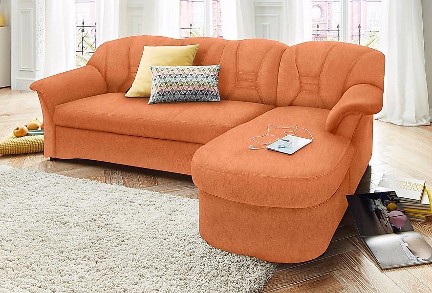 DOMO collection Ecksofa "Elva, zeitlose Formensprache, elegante Rückenstepp günstig online kaufen