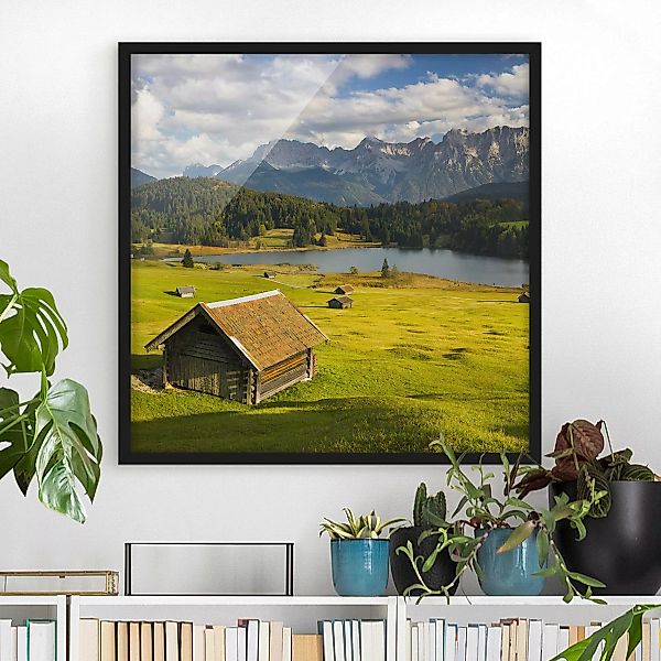Bild mit Rahmen Natur & Landschaft - Quadrat Geroldsee Oberbayern günstig online kaufen