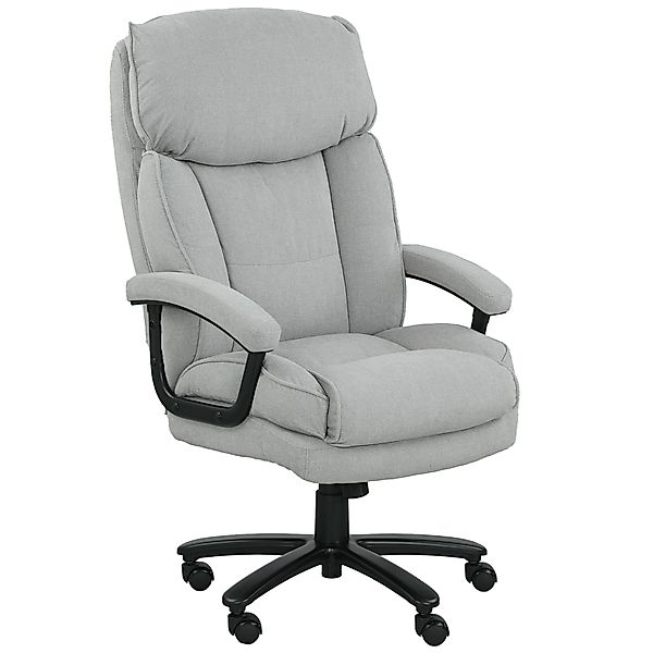 HOMCOM Bürostuhl, Ergonomisch Schreibtischstuhl mit Wippfunktion, Leinenopt günstig online kaufen