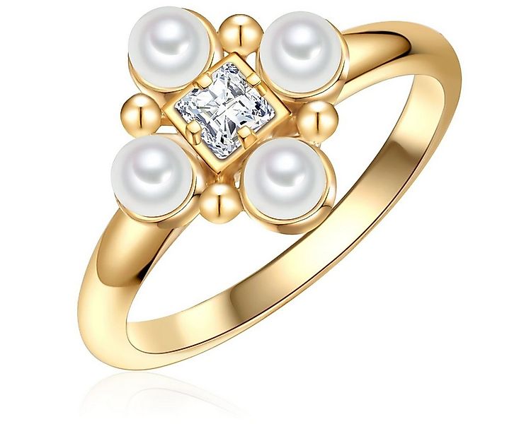 Lulu & Jane Perlenring gelbgold, Messing günstig online kaufen