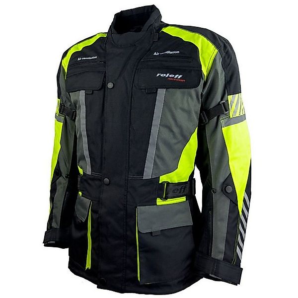 roleff Motorradjacke RO16013- Schwarz/Neongelb, wasserdicht, atmungsaktiv günstig online kaufen