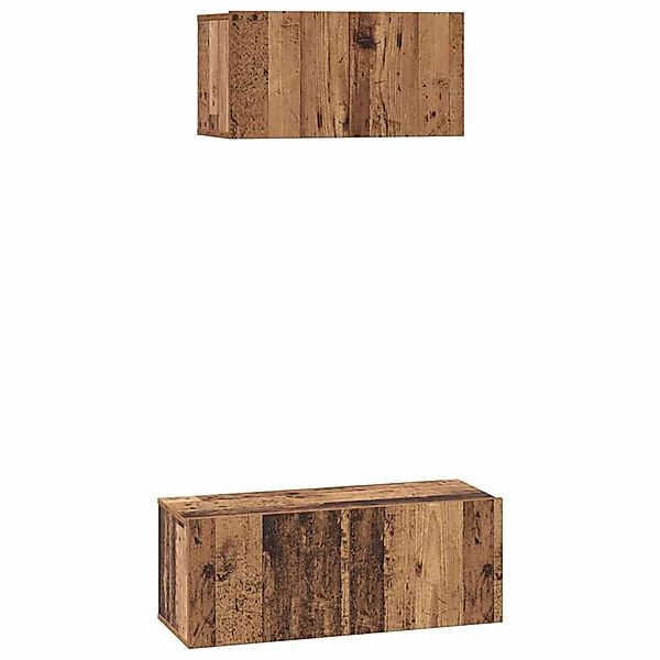 vidaXL TV-Schrank-Set Wandmontiert 2-Tlg Altholz Holzwerkstoff 3393381 günstig online kaufen