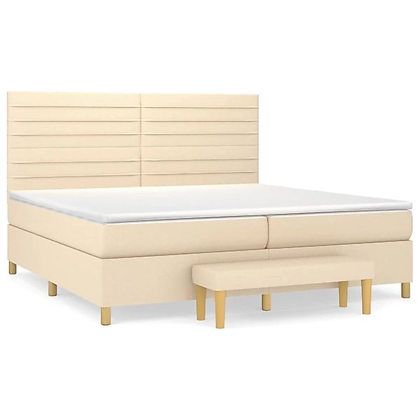 vidaXL Boxspringbett mit Matratze Creme 200x200 cm Stoff1358378 günstig online kaufen