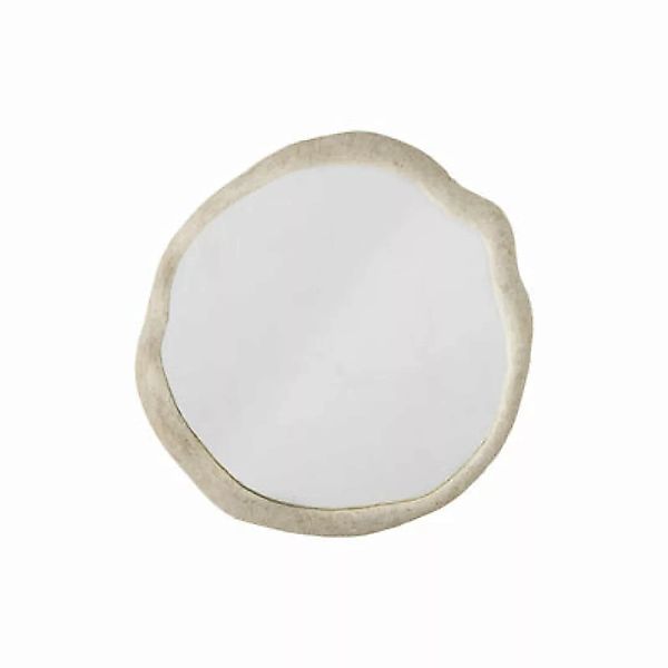 Wandspiegel Cillia plastikmaterial beige / Ø 41 cm - Polyresin in Steinopti günstig online kaufen