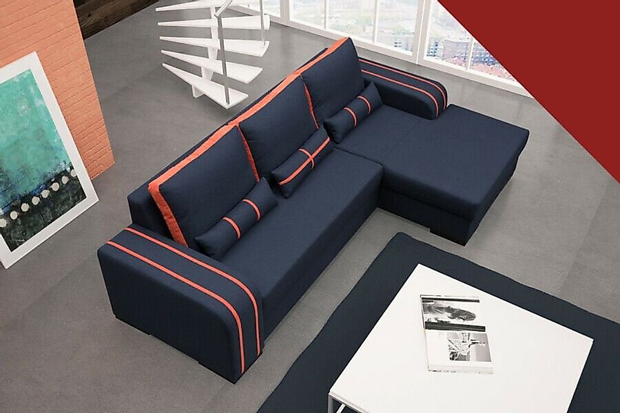 JVmoebel Ecksofa Sofa Schlafsofa Sofa mit Bettfunktion + Bettkasten Couch N günstig online kaufen