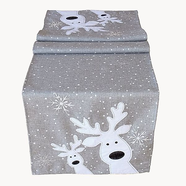 texpot Tischdecke Tischläufer Stickerei lustiger Elch günstig online kaufen