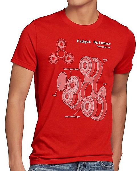 style3 T-Shirt Fidget Hand Spinner Handspinner Toy Blaupause Spielzeug Fing günstig online kaufen