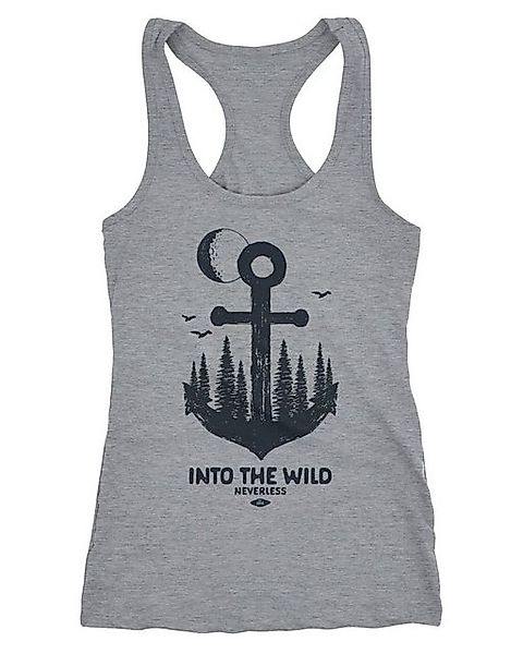Neverless Tanktop Damen Tank-Top Anker Wald Mond Vögel Adventure Vintage Tr günstig online kaufen