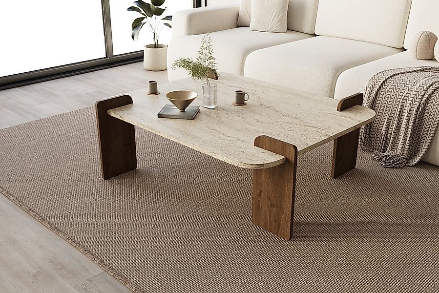 moebel17 Couchtisch Couchtisch Brilliance Travertin Braun Granit Optik 90x7 günstig online kaufen