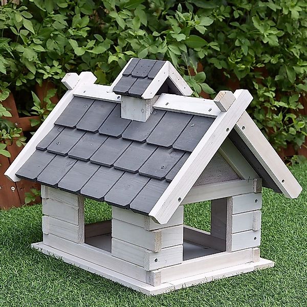 Feel2Home Vogelhaus Vogelvilla in Grau Weiß günstig online kaufen