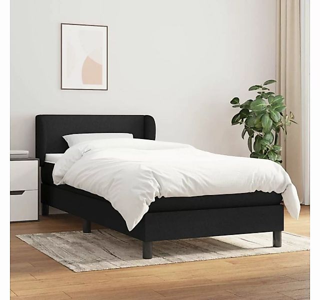 furnicato Bett Boxspringbett mit Matratze Schwarz 100x200 cm Stoff günstig online kaufen
