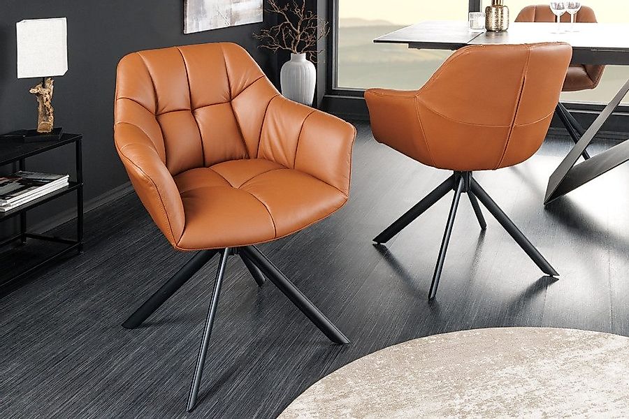 riess-ambiente Polsterstuhl PAPILLON cognac / schwarz günstig online kaufen