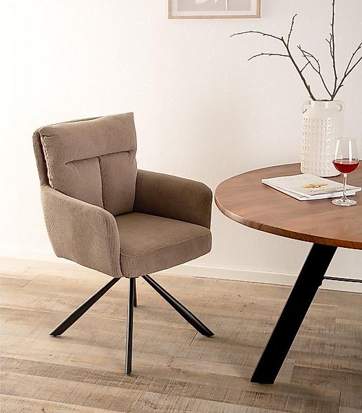 Home4You Polsterstuhl, Beige, Cordbezug, Metallgestell, (Set, 2 St), 180 Gr günstig online kaufen