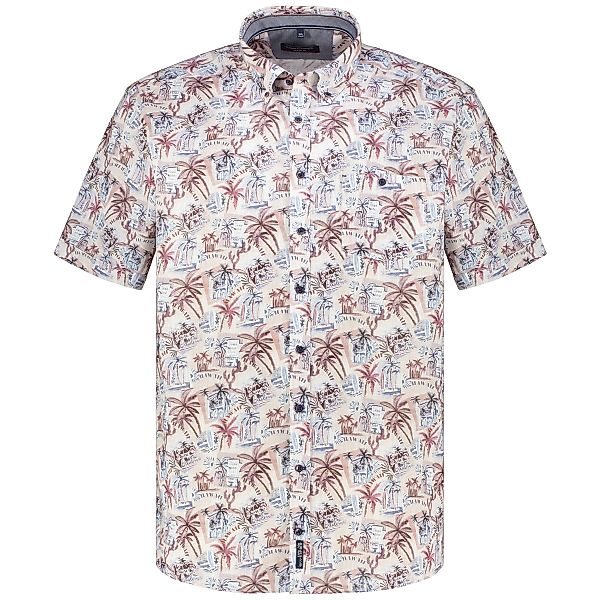 CASA MODA Freizeithemd mit Allover-Print, Short Style Farbe rot Größe: 4XL günstig online kaufen