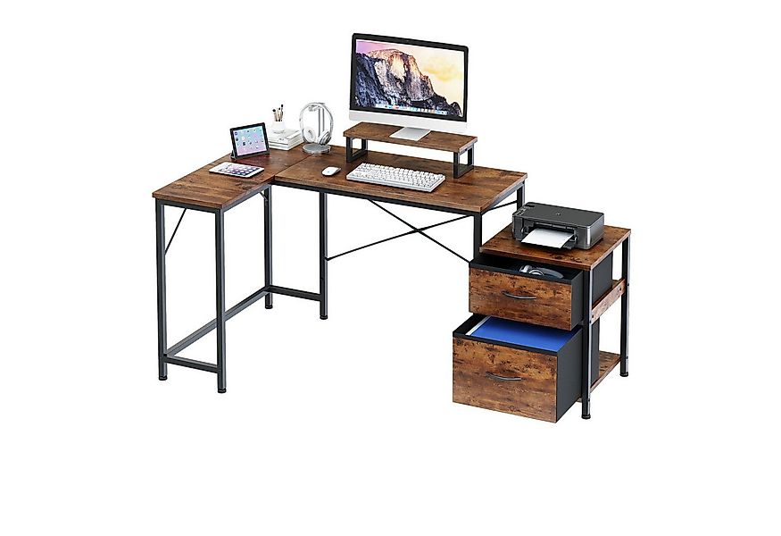 OUNUO Eckschreibtisch Schreibtisch Reversibel L Förmiger Computertisch mit günstig online kaufen