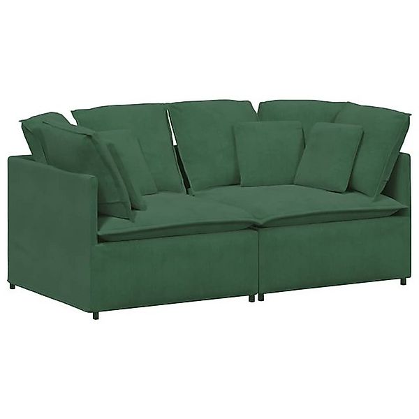 vidaXL Sofa Modulares Sofa mit Kissen Cordstoff Dschungelgrün günstig online kaufen