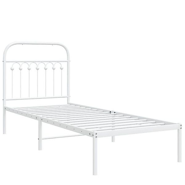 vidaXL Bett Metallbett ohne Matratze mit Kopfteil Weiß 75x190 cm günstig online kaufen