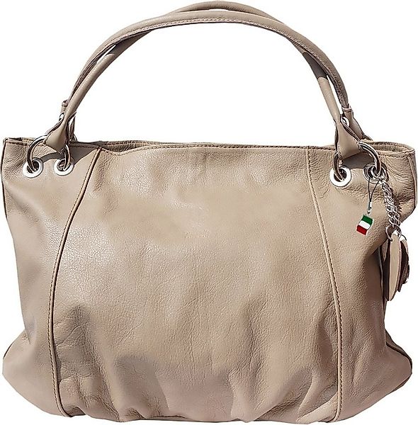 FLORENCE Schultertasche Florence Echtleder Hobo Bag Damen taupe (Schulterta günstig online kaufen