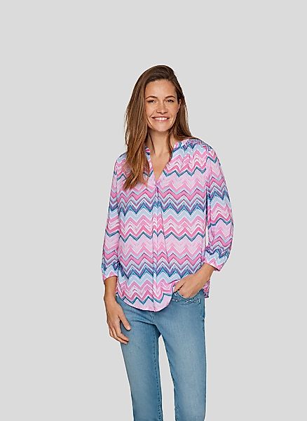 Rabe Druckbluse mit grafischem Muster und aus reiner Viskose günstig online kaufen